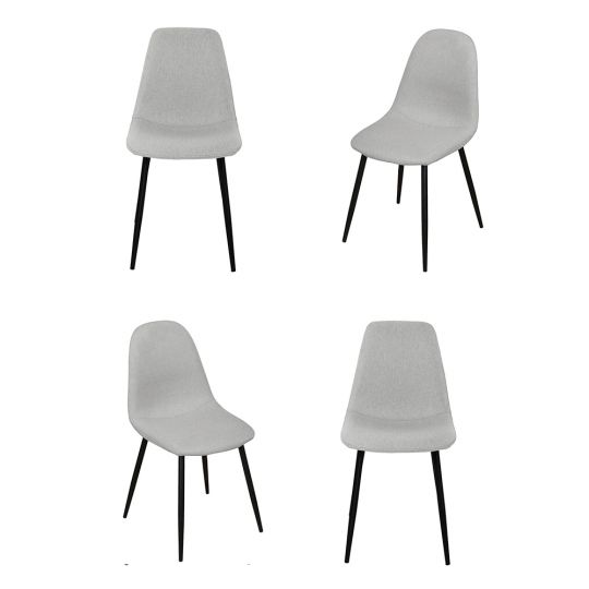 Комплект из 4-х стульев Comfort серый с чёрными 
ножками