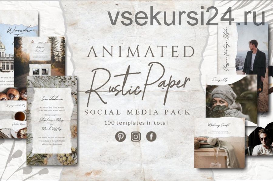 [CreativeMarket] Animated Rustic Paper Instagram Pack (Eviory)