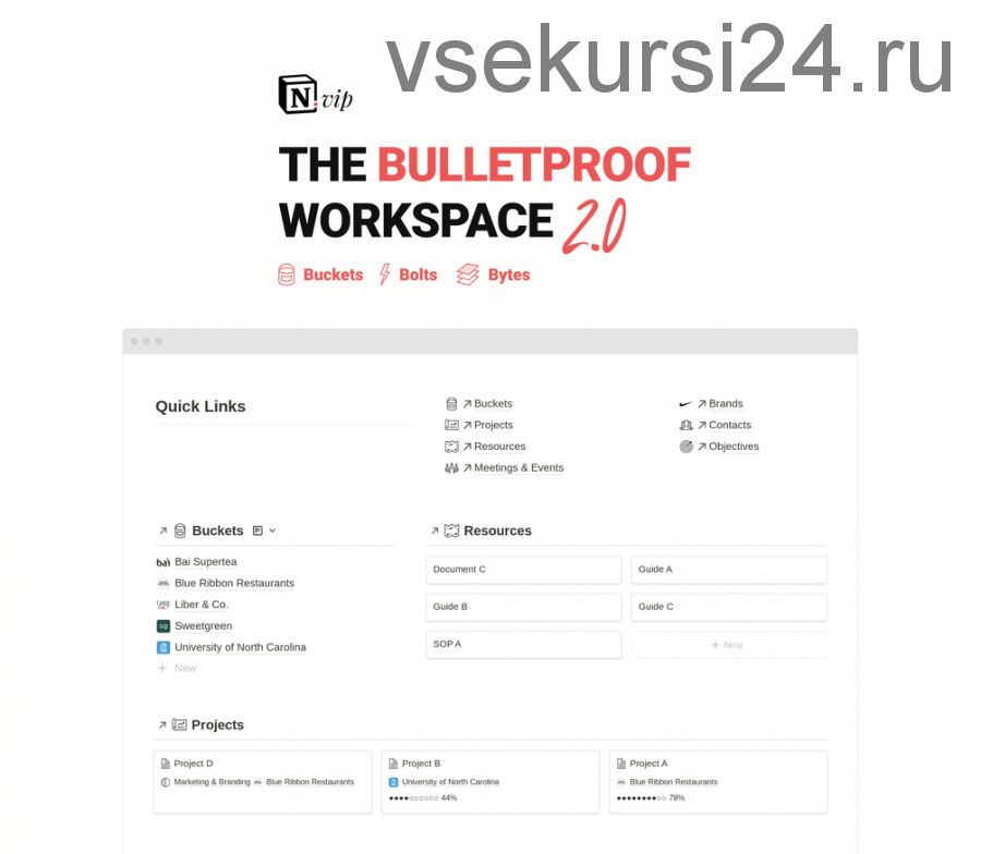 [Notion] Рабочее пространство The Bulletproof Workspace 2.01 (William Nutt)