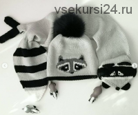 [Вязание] МК Вязаный комплект шапка+шарф 'Крошка-енот'(warm_and_cozy)