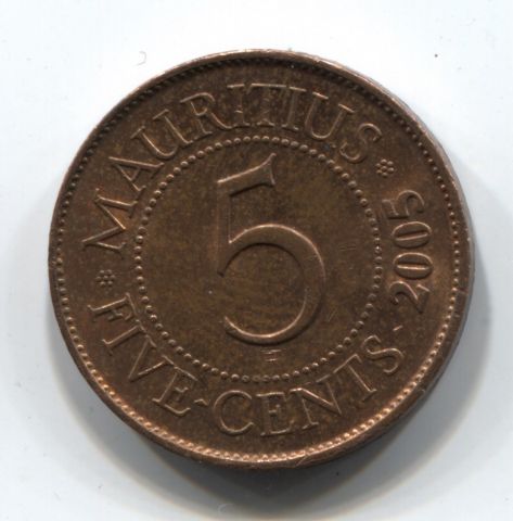 5 центов 2005 Маврикий AUNC