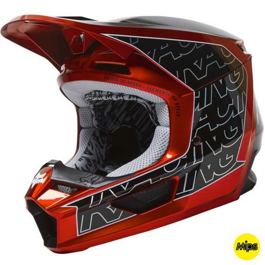 Fox V1 Peril Flo Red MIPS (2022) шлем внедорожный