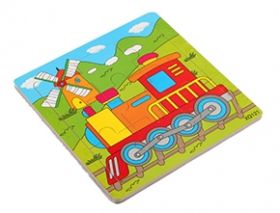 Пазл-рамка деревянная для малышей "Паровозик" 9 эл. (15х15 см) (арт. ИД-9964)