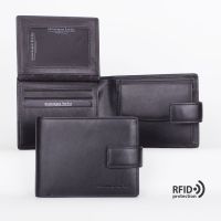 Кожаное портмоне c потайным отделением и RFID защитой Stampa Brio 651-R-4086C BLACK BKS