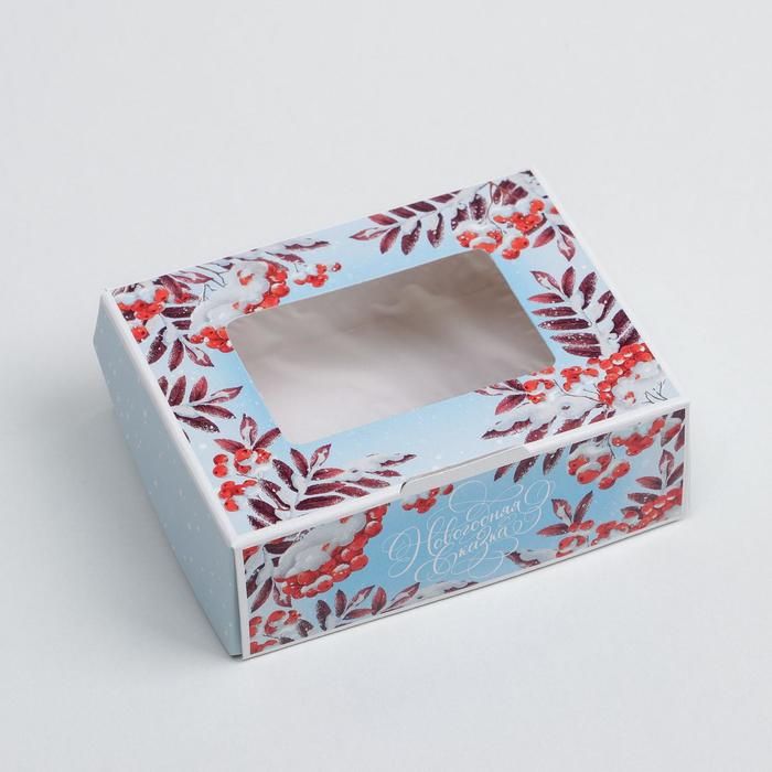 Коробка с окошком «Ветки рябины», 10 × 8 × 3.5 см