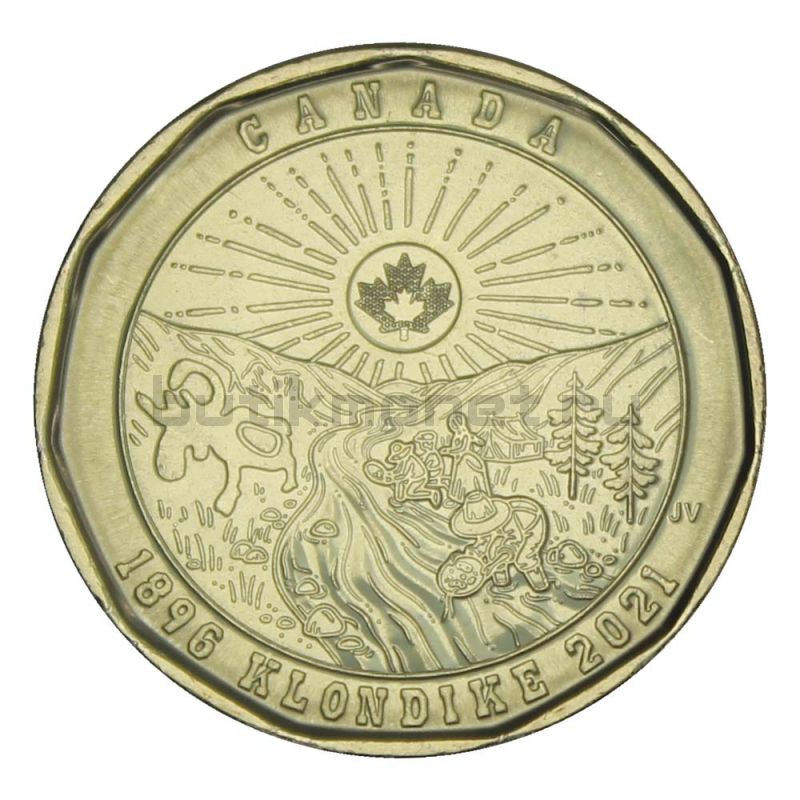1 доллар 2021 Канада 125 лет клондайкской золотой лихорадке