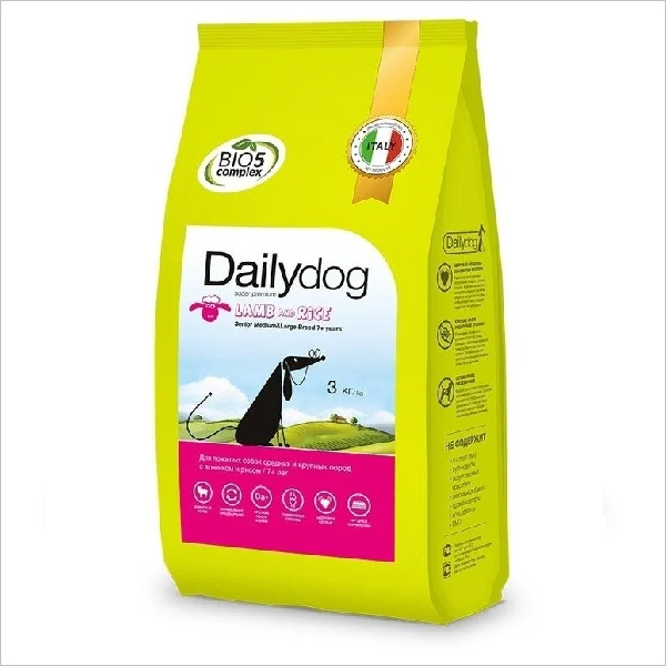 Сухой корм для пожилых собак средних и крупных пород Dailydog Senior Medium & Large Breed Lamb с ягненком