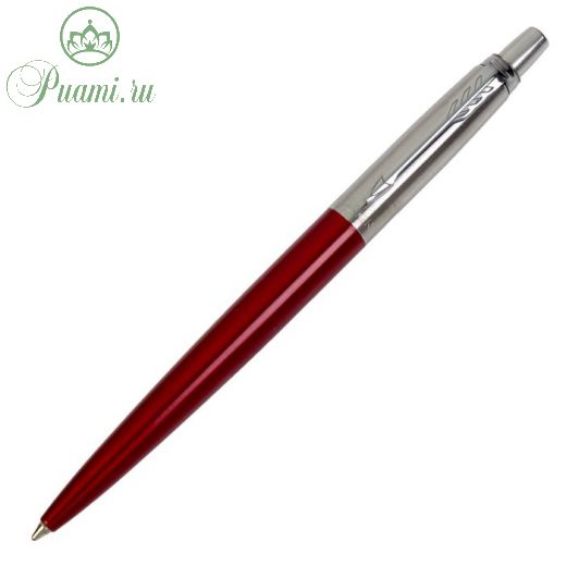 Ручка шариковая Parker Jotter Core Kensington Red CT M, корпус из нержавеющей стали, красный глянцевый/ хром, синие чернила (1953187)