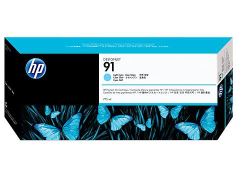 Картридж HP 91 Струйный Светло-голубой 775мл, C9470A