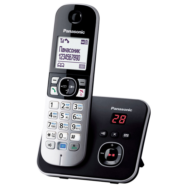 DECT-телефон Panasonic KX-TG6821RU Автоответчик Чёрный, KX-TG6821RUB