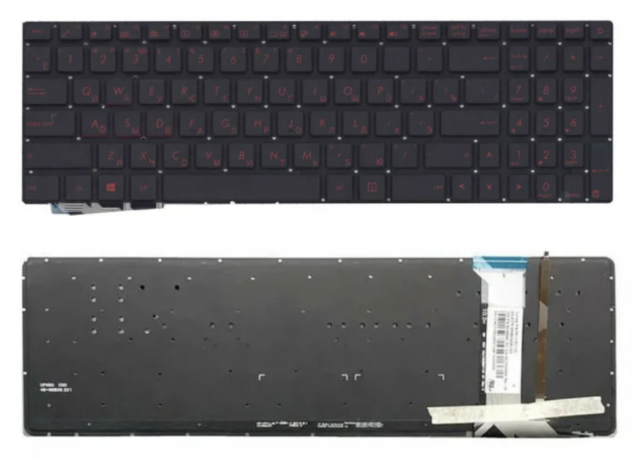 Клавиатура для ноутбука Asus G771JM/GL552JX/GL552VL/GL552VW/GL552VX/... (с подсветкой) (black)