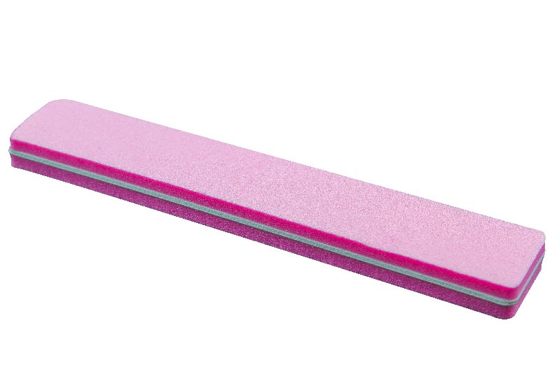 Блок шлифовочный прямоугольный 100/180 (широкий, розовый) Корея