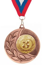 Медаль наградная за 3 место 45 мм с лентой