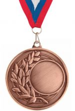 Медаль под шильд бронза 45 мм с лентой