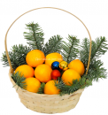 Новогодняя корзинка с апельсинами