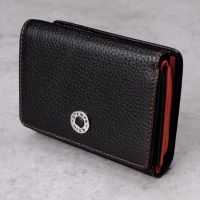 Кожаное женское портмоне с RFID защитой Stampa Brio 953-R-8130CF BLACK/ORANGE