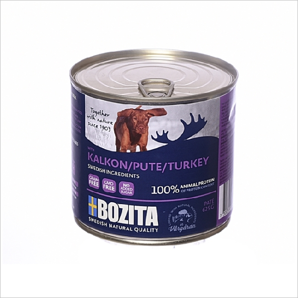 Влажный корм для собак всех пород Bozita Super Premium мясной паштет c индейкой
