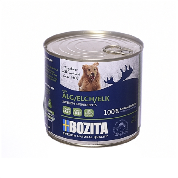 Влажный корм для собак всех пород Bozita Super Premium мясной паштет c лосем