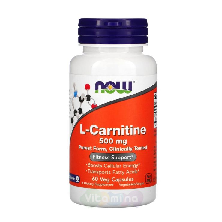NOW L-Carnitine Л-Карнитин 500 мг, 60 капс.