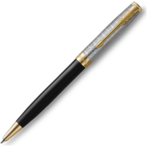 Parker Sonnet Premium - Metal Black GT, шариковая ручка, M
