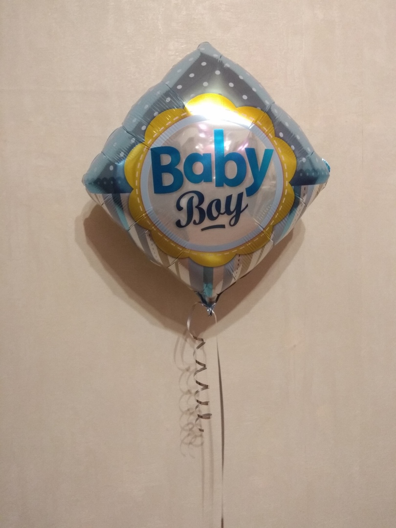 Ромб Baby мальчик фольгированный шар с гелием