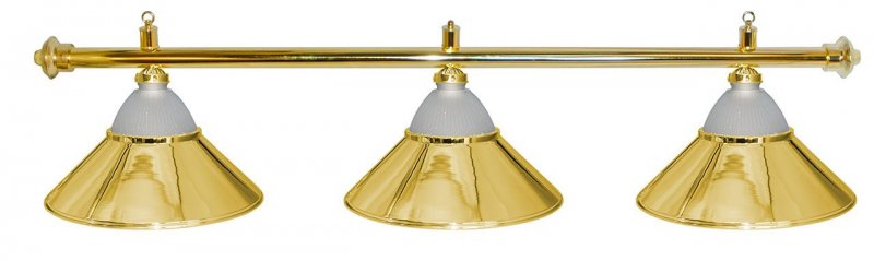 Лампа на три плафона Jazz (золотистая штанга, золотистый плафон D38см), артикул 75.025.03.0