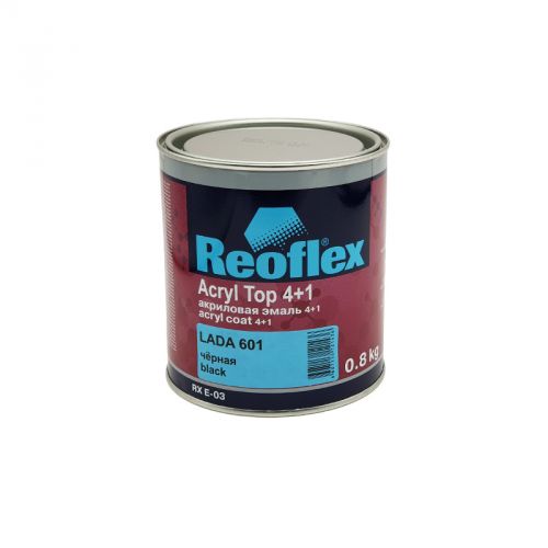 Эмаль Reoflex акриловая 4+1 601 черная 0,8 кг