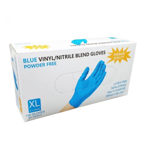 Перчатки BLUE нитрилово-виниловые черные XL 100 шт.