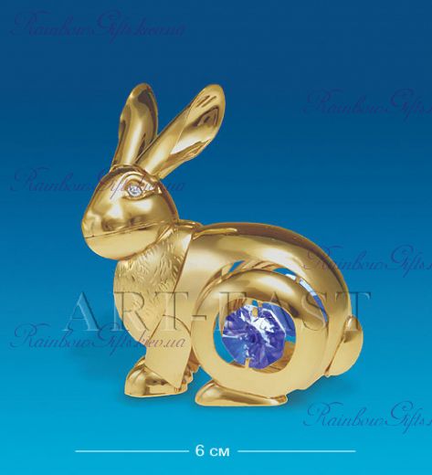 Фигурка Кролик с голубым камнем “Swarovski”