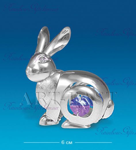 Фигурка Кролик с сиреневым камнем “Swarovski” серебро