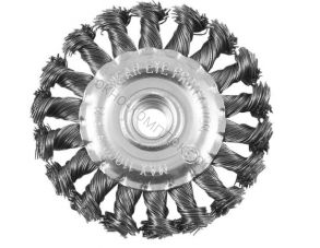 Щетка-крацовка дисковая, витая стальная проволока, посадочная гайка М14, d=175мм, (шт.) 45-4-317