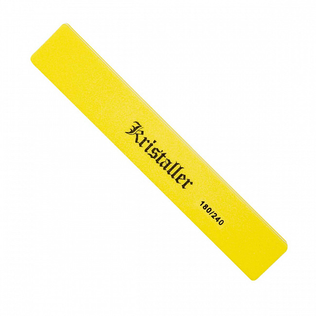 Kristaller шлифовщик для ногтей прямой 180/240 грит, желтый, арт.1203