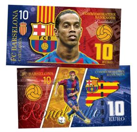 10 EURO Katalonia — Ronaldinho. Legends of FC Barselona. (Роналдиньо)​.UNC