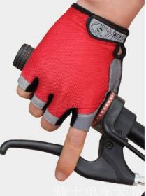 Перчатки велосипедные защитные без пальцев красные