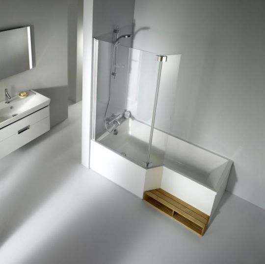 Асимметричная акриловая ванна Jacob Delafon Bain Douche Neo 160x90 L E6D000L-00 схема 4