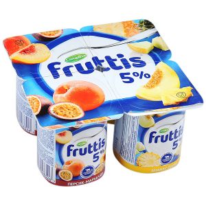 Продукт йогуртный FRUTTIS 115г 5% Сливочное лакомство персик/маракуйя/ананас/дыня