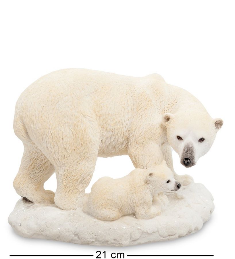Статуэтка «Белый медведь с детенышем» 21x15 см, h=15 см (WS-706)