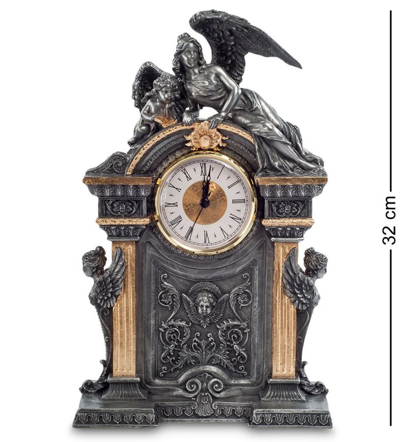 Часы в стиле барокко «Ангел и его дитя» 20x9 см, h=32 см (WS-608)