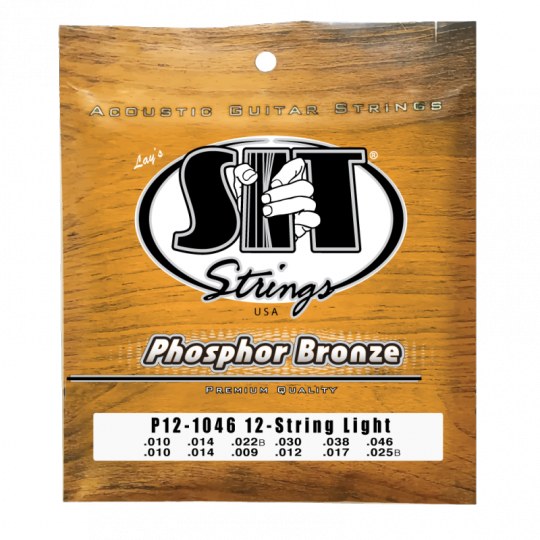 Струны для 12-струнной акустической гитары SIT P121046, Phosphor Bronze Light, 10-46