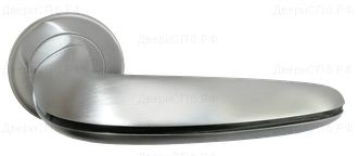 Дверные ручки Morelli Luxury NC-5 CSA/NERO (SUNSET/ЗАКАТ) Цвет - Матовый хром/черный