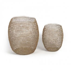 XIANARA Xianara set of 2 metal baskets in matt golden finish