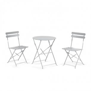 ALRICK OFF WHITE Set of 1 table and 2 chairs