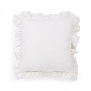 NACHA Nacha cotton and linen cushion cover in white 45 x 45