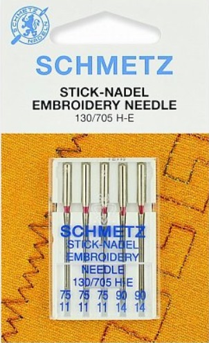 Иглы Schmetz для вышивки, набор №75-90 (5шт.)