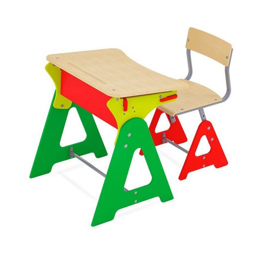 АЛ-1К Одноместный регулируемый по высоте комплект (парта + стул)