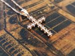 Позолоченный крест с искусственными бриллиантами с цепочкой в комплекте (арт. 250405)