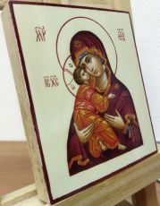 Владимирская икона Божией Матери(9*10,5см)(наличие) (рукописная)