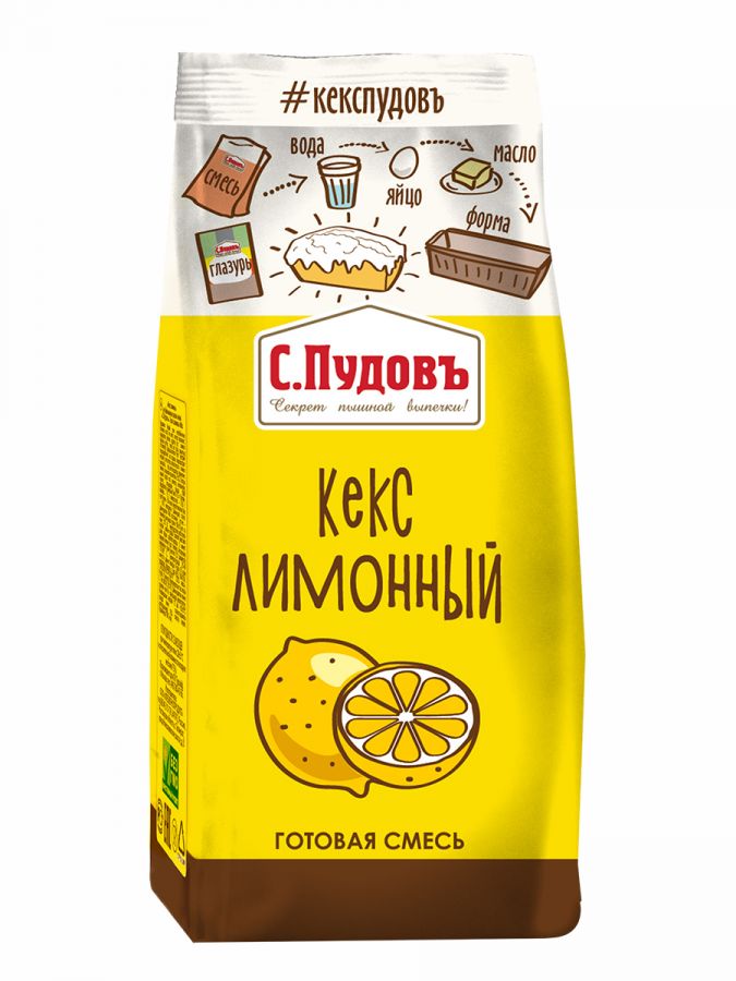 ПУДОВ Смесь для выпечки Кекс лимонный С.Пудовъ, 300 г