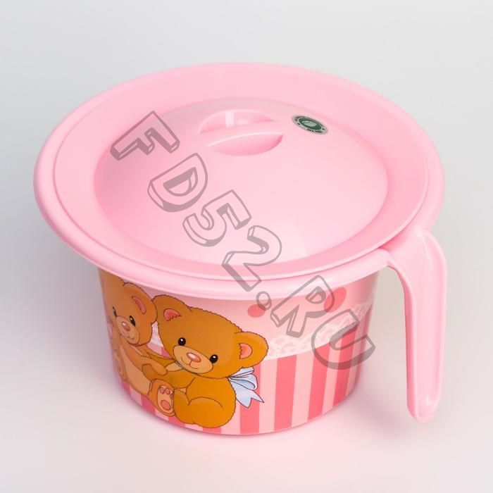 Горшок туалетный детский «Кроха», с крышкой и декором, цвет розовый
