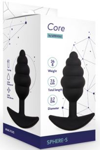 Анальная пробка для ношения Le Frivole Core Sphere M черная, 7,5*3,5 см